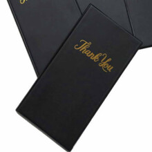 Presentadores de cuentas para restaurantes, portatarjetas de cuenta para huéspedes con elegante impresión de agradecimiento, libros de camareros de