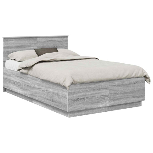 Berkfield Bed Frame Grey Sonoma 135 x 190 cm Engineered Wood 2
