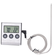 Sofort ablesbares Fleischthermometer mit langer Edelstahlsonde, digitales Ofen-Fleischthermometer mit voreingestellten Temperatureinstellungen und