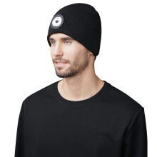 LED Beanie Hat with Rechargeable Headlamp, 3 Brightness Modes, Warm Stretch Knit for Outdoor Use