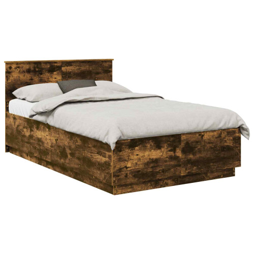 Berkfield Bed Frame Smoked Oak 135 x 190 cm Engineered Wood 2
