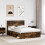 Berkfield Bed Frame with Storage Smoked Oak 150 x 200 cm Solid Pine Wood 3