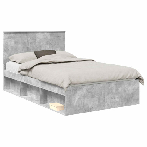 Berkfield Bed Frame Concerte Grey 135 x 190 cm Solid Pine Wood 1