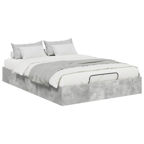 Berkfield Ottoman Bed Frame Concrete Grey 140 x 200 cm Engineered Wood 1