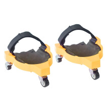 Black Rolling Knee Pads with Wheels, Contoured Gel Cushioning, Adjustable Strap for Flooring Work