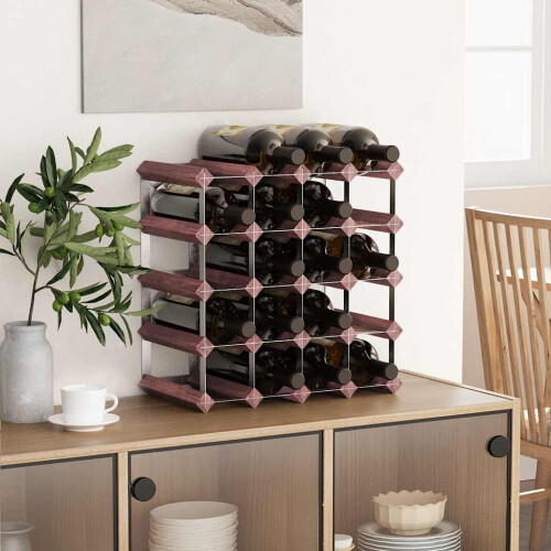 Berkfield Wine Rack for 20 Bottles Brown Solid Wood Pine 2