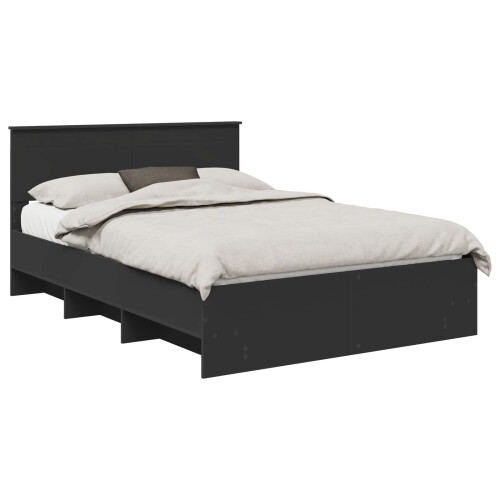 Berkfield Bed Frame with Headboard Black 140 x 200 cm Engineered Wood 1