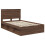 Berkfield Bed Frame with Headboard Brown Oak 120 x 190 cm Solid Pine Wood 4