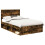Berkfield Bed Frame with Drawer Smoked Oak 120 x 190 cm Solid Pine Wood 2