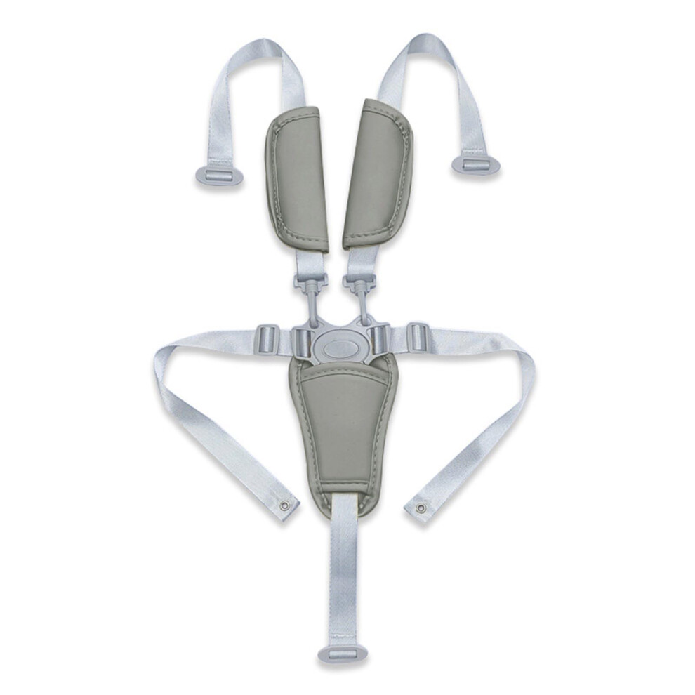 5 Point Harness for  Chair and Stroller, Adjustable PU Leather Padded Baby Safety Strap Set