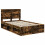 Berkfield Bed Frame with Drawer Smoked Oak 120 x 190 cm Solid Pine Wood 4