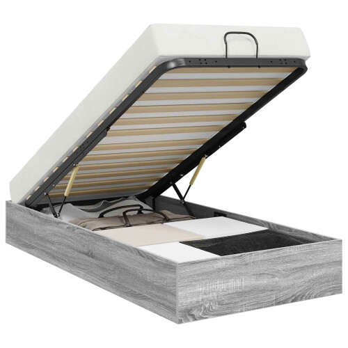 Berkfield Ottoman Bed Frame Grey Sonoma 80.5 x 200 cm Engineered Wood 2