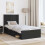 vidaXL Bed Frame with Headboard Black 75 x 190 cm Solid Pine Wood 3