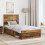 Berkfield Bed Frame with Headboard Old Wood 75 x 190 cm Solid Pine Wood 3