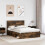 Berkfield Bed Frame with Drawer Smoked Oak 150 x 200 cm Solid Pine Wood 3