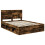 Berkfield Bed Frame with Drawer Smoked Oak 150 x 200 cm Solid Pine Wood 4