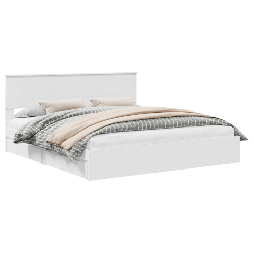 Berkfield Storage Bed with Headboard White 180 x 200 cm Engineered Wood 1