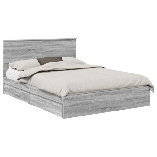 Berkfield Storage Bed Grey Sonoma 150 x 200 cm Engineered Wood 1