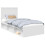 Berkfield Bed Frame with Headboard White 90 x 190 cm Solid Pine Wood 2