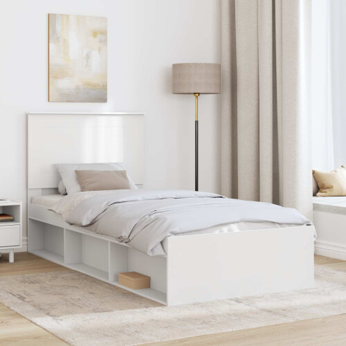 Berkfield Bed Frame with Headboard White 90 x 190 cm Solid Pine Wood 2