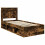 Berkfield Bed Frame with Headboard Smoked Oak 90 x 200 cm Solid Pine Wood 4