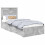 Berkfield Bed Frame Concrete Grey and Silver 75 x 190 cm Engineered Wood 2