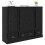 Berkfield Highboard with Drawer 3 pcs Black Oak Engineered Wood 3