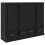 Berkfield Highboard with Drawer 3 pcs Black Oak Engineered Wood 5