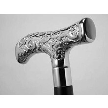 Brass Walking Cane with Antique Brass Handle, Foldable Wooden Walking Stick for Men and Women