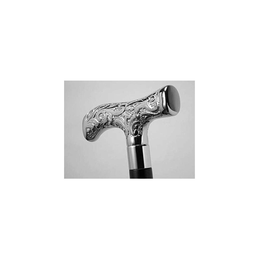 Brass Walking Cane with Antique Brass Handle, Foldable Wooden Walking Stick for Men and Women