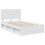 Berkfield Bed Frame with Headboard White 120 x 190 cm Solid Pine Wood 4