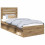 Berkfield Bed Frame Artisian Oak 100 x 200 cm Solid Pine Wood 2