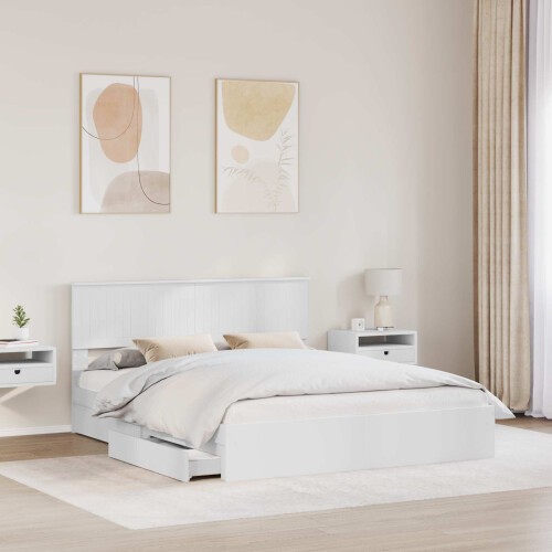 Berkfield Storage Bed with Headboard White 160 x 200 cm Engineered Wood 2