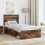 Berkfield Bed Frame with Headboard Smoked Oak 75 x 190 cm Solid Pine Wood 3