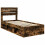 Berkfield Bed Frame with Headboard Smoked Oak 75 x 190 cm Solid Pine Wood 4