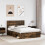 Berkfield Bed Frame with Drawer Smoked Oak 150 x 200 cm Solid Pine Wood 3
