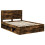 Berkfield Bed Frame with Drawer Smoked Oak 150 x 200 cm Solid Pine Wood 4