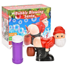 Funny Santa Claus Bubble Machine with Music and Lights, Automatic Bubble Blower for Christmas Party