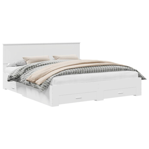 Berkfield Bed Frame with Headboard White 180 x 200 cm Engineered Wood 1