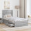 Berkfield Bed Frame Grey Sonoma and Silver 75 x 190 cm Engineered Wood 3