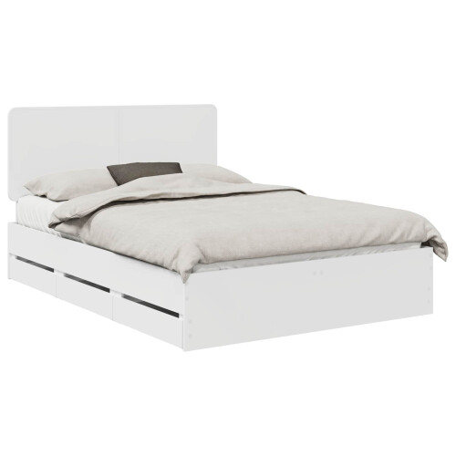 Berkfield Bed Frame with Drawer White 150 x 200 cm Engineer Wood 1