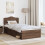Berkfield Bed Frame with Headboard Brown Oak 90 x 190 cm Solid Pine Wood 3