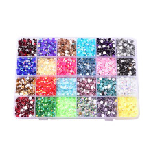 12000pcs 4mm Mixed Color Non Hot Fix Nail Art Rhinestones Acrylic Resin Gems for Crafts Decorations