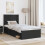 Berkfield Bed Frame with Headboard Black 90 x 200 cm Solid Pine Wood 3