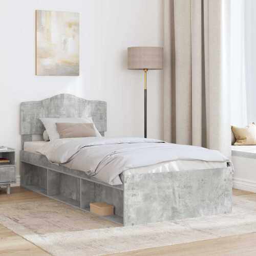 vidaXL Bed Frame Concerte Grey 75 x 190 cm Solid Pine Wood 2