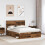Berkfield Bed Frame with Headboard Old Wood 150 x 200 cm Solid Pine Wood 3