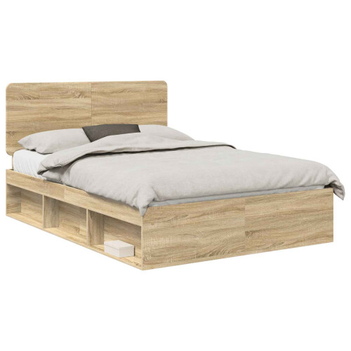 Berkfield Bed Frame Sonoma Oak 150 x 200 cm Solid Pine Wood 1