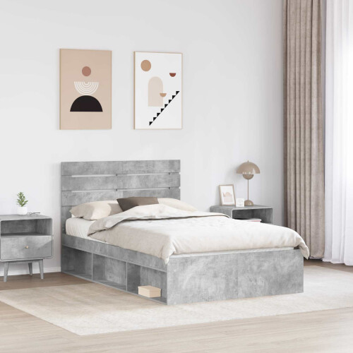 Berkfield Bed Frame with Headboard Concerte 120 x 190 cm Solid Pine Wood 2