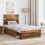 Berkfield Bed Frame with Headboard Old Wood 90 x 190 cm Solid Pine Wood 3