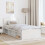 vidaXL Bed Frame with Headboard White 90 x 190 cm Solid Pine Wood 3